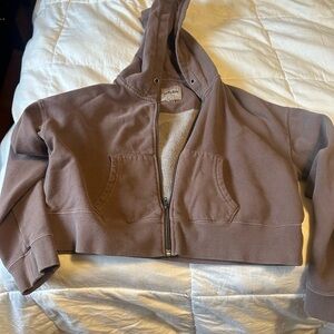 Brown Cropped Hoodie